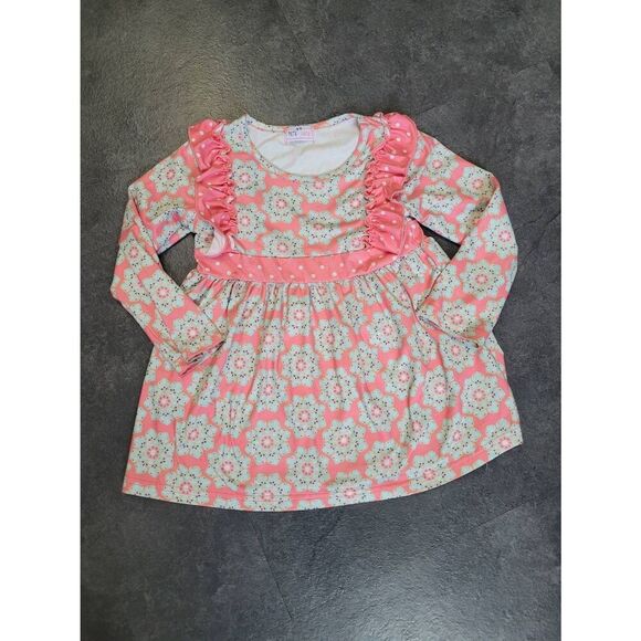 Pete and Lucy Pink Bohemian Long Sleeve Pant Set, Girls Size 5 - Picture 2 of 6